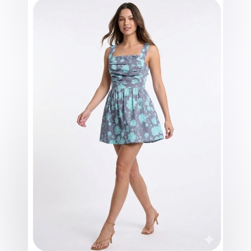 Free People Meet Me In Maui Mini Dress - Ocean Combo Floral.Size XL NWOT